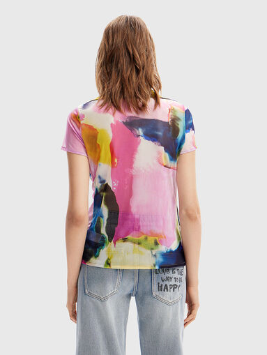 Short sleeve shirt with multicolor print - 3