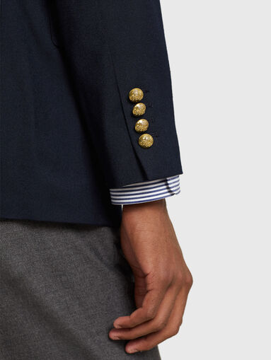 Navy single breasted jacket - 4
