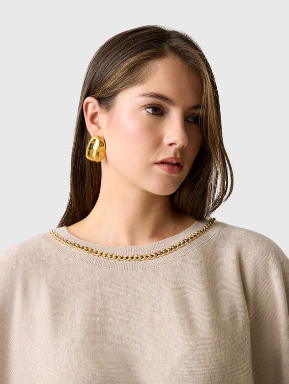 Cashmere blend sweater with chain - 4