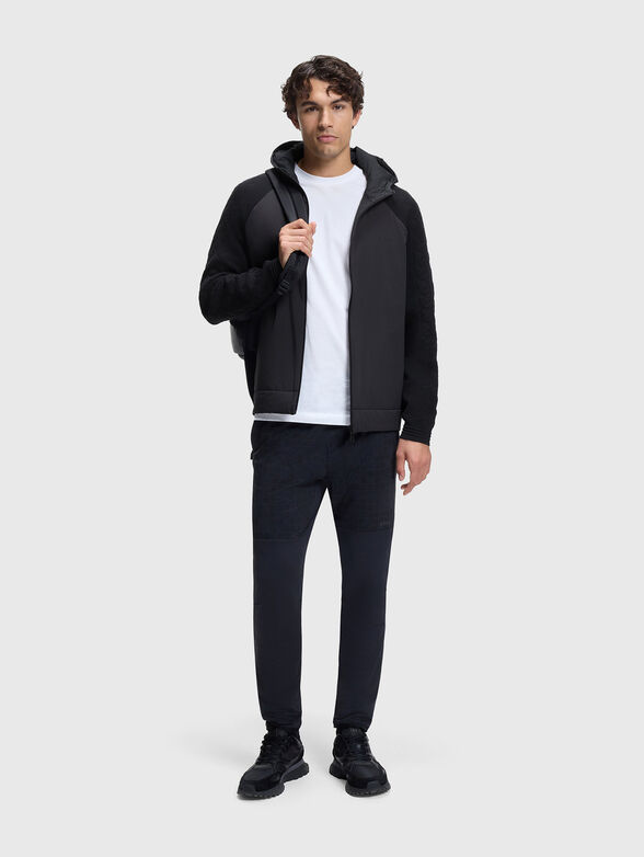 Wool blend swetshirt with hood and zip - 2