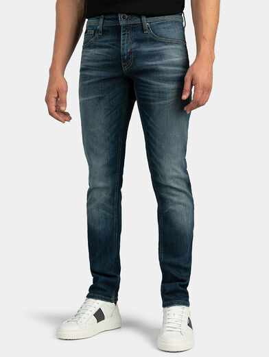 Cotton jeans with washed effect - 1