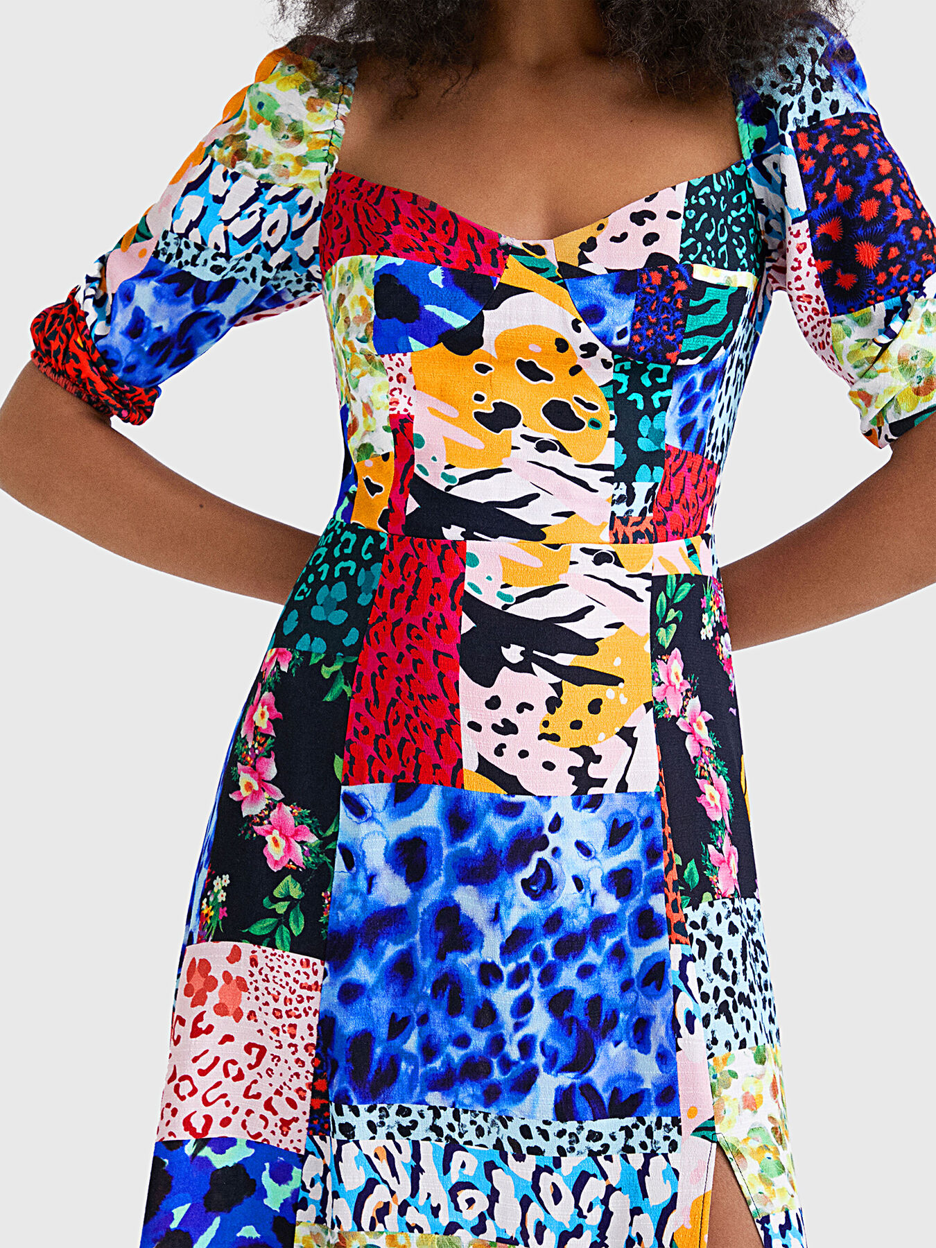 Midi dress with animal print brand DESIGUAL
