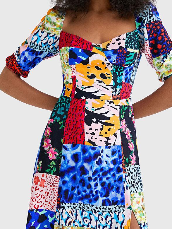 Midi dress with animal print - 4
