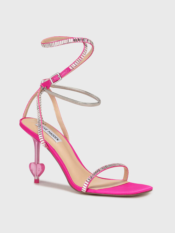 VIBRANCY heeled sandals with shiny accents - 2