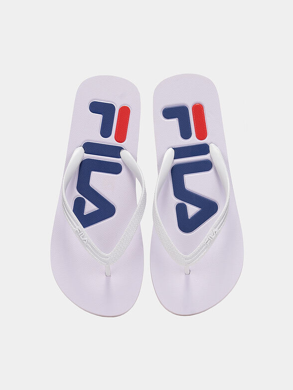 TROY black flip flops with contrasting logo - 6