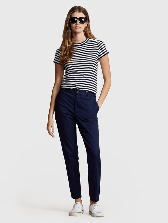 Dark blue chino trousers  - 4