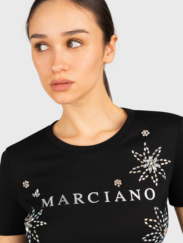 JENNIFER black T-shirt with rhinestones - 4