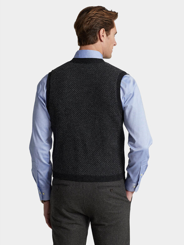 Sleeveless cardigan with accent buttons - 3