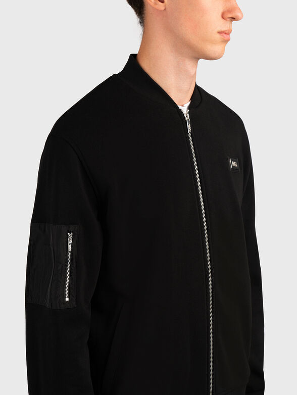 Bomber jacket with metal logo accent - 5