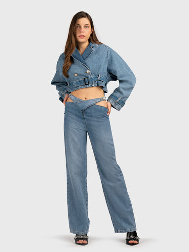 Blue jeans with accent fastening - 5