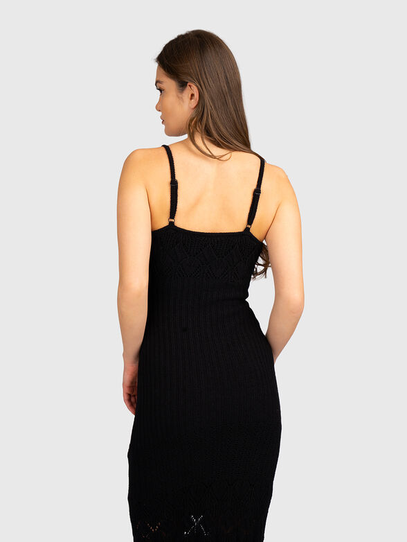 Knitted midi dress with accent sleeves - 6