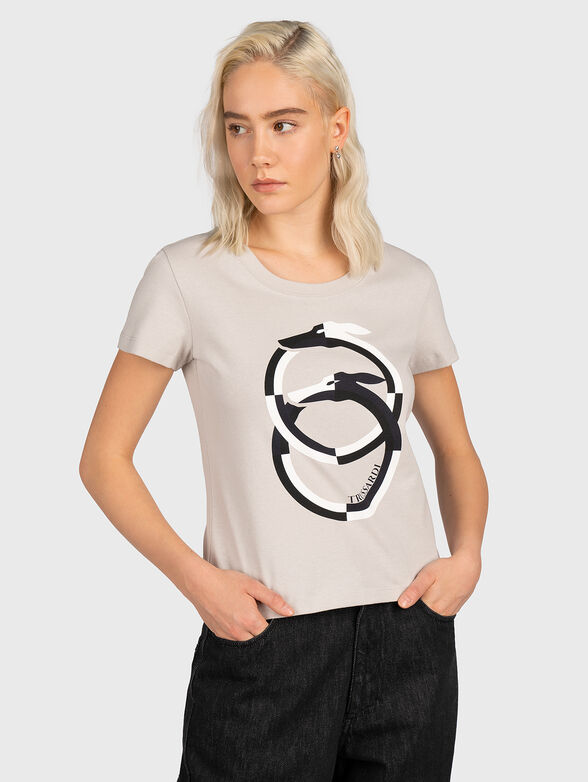Light grey T-shirt with logo print - 1