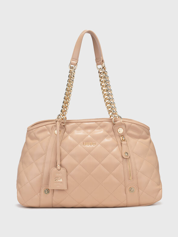 Large bag with capped effect in beige - 1
