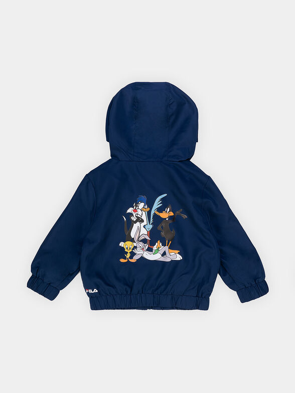 LYCHEN dark blue hooded jacket with print - 2