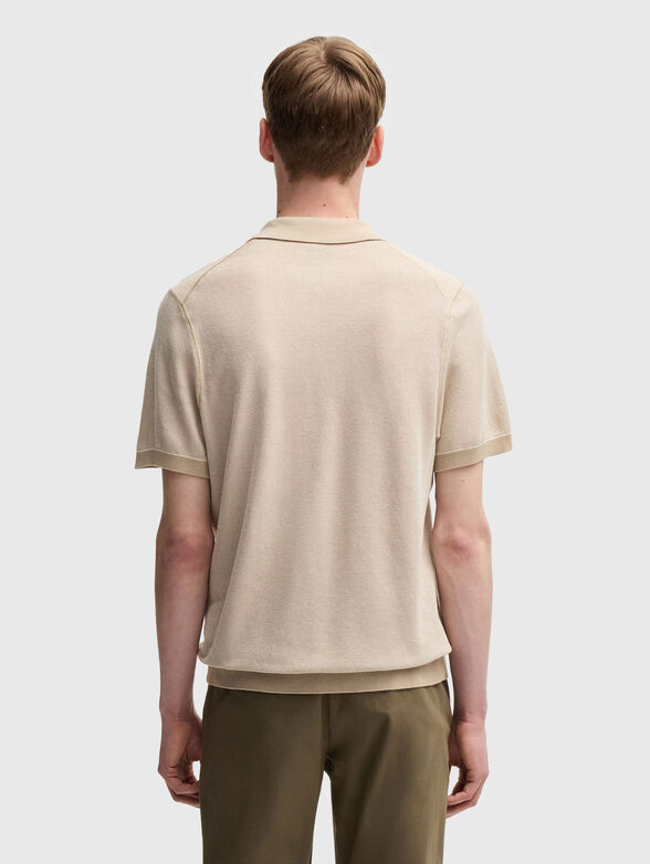 Cotton polo shirt in blue - 3