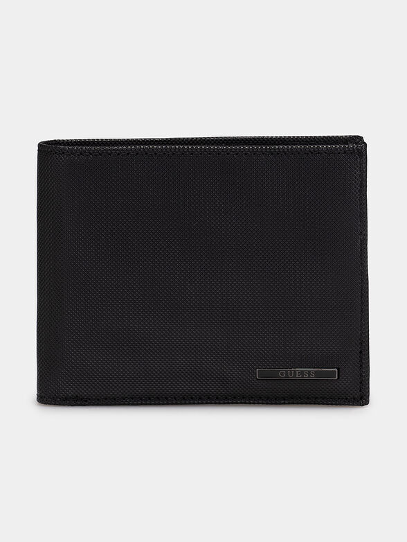Black wallet with metal logo detail - 1