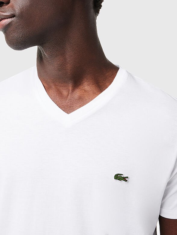 Black T-shirt with logo detail  - 4