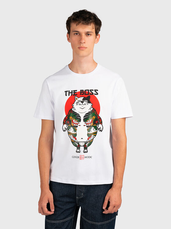 TS178 T-shirt with contrast print and patch - 1