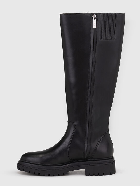 REGAN black leather boots - 4