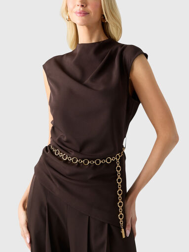 KAMILA Top with accent belt - 5