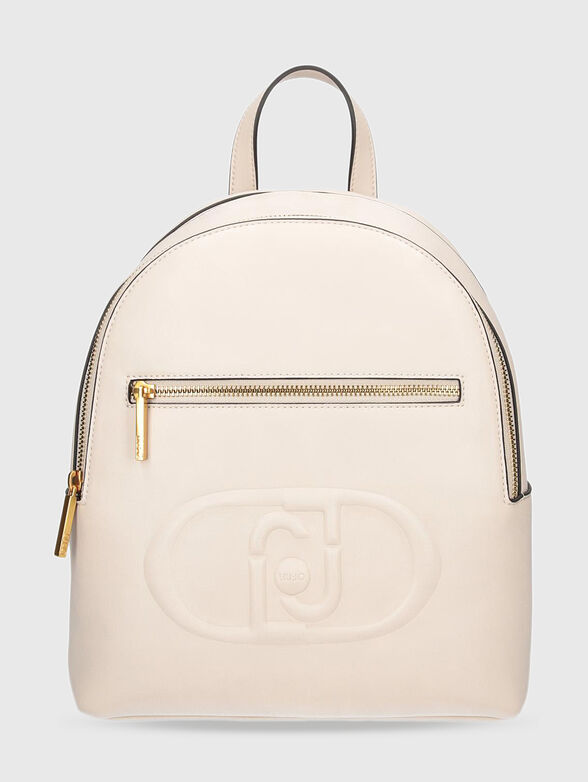 Black backpack with embossed logo  - 1