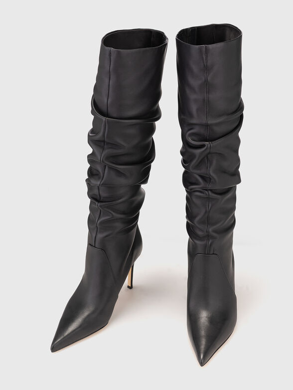 Leather boots with heels - 6