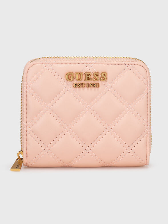 GIULLY wallet with quilted effect in beige color - 1