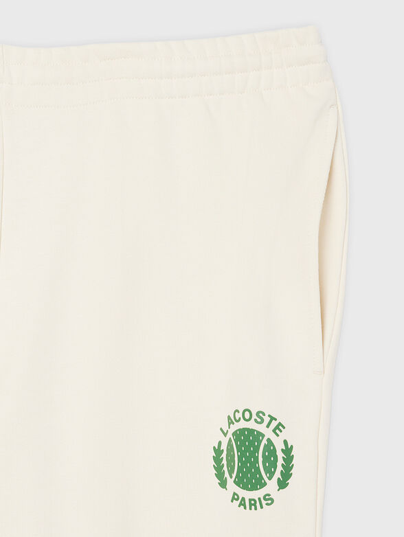 Cotton sports trousers with logo - 4