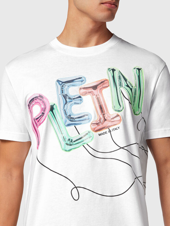 Black T-shirt with multicolour logo print - 3