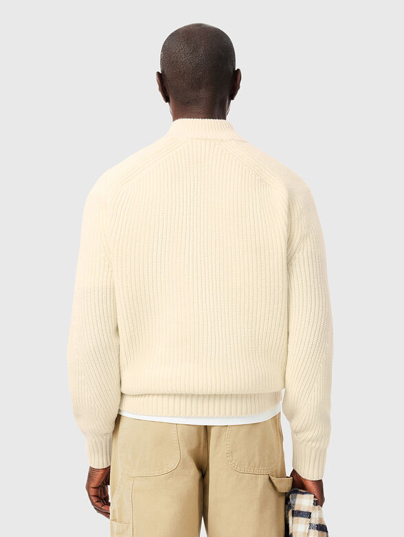 Sweater in blue with accent zip - 3