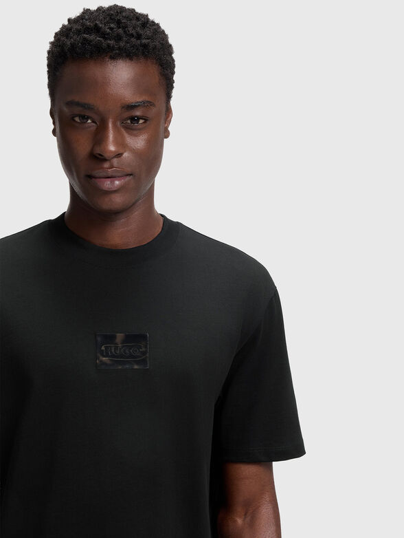 Cotton T-shirt with a logo patch - 4