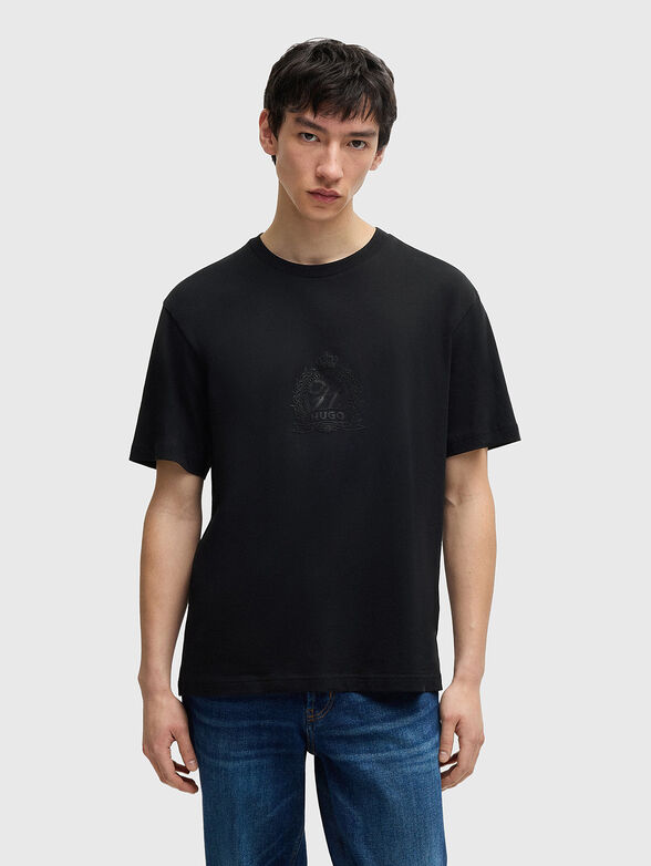 DAMINOR cotton T-shirt with oval neckline - 1