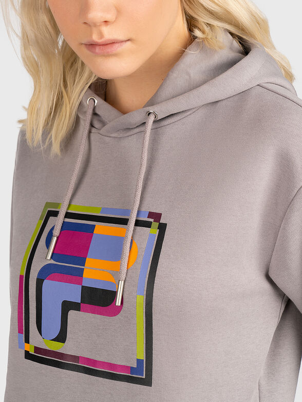 BRISSAGO black sweatshirt with color accent - 4