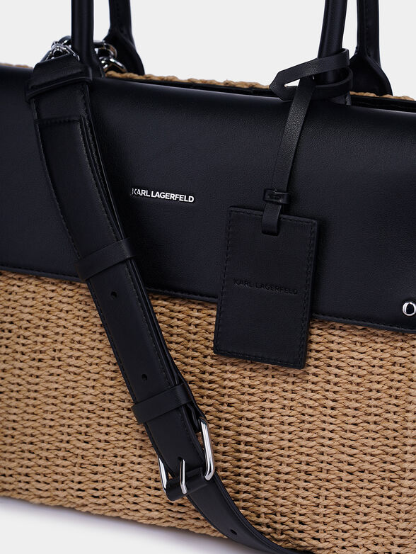 K/IKON Bag with raffia and faux leather - 5