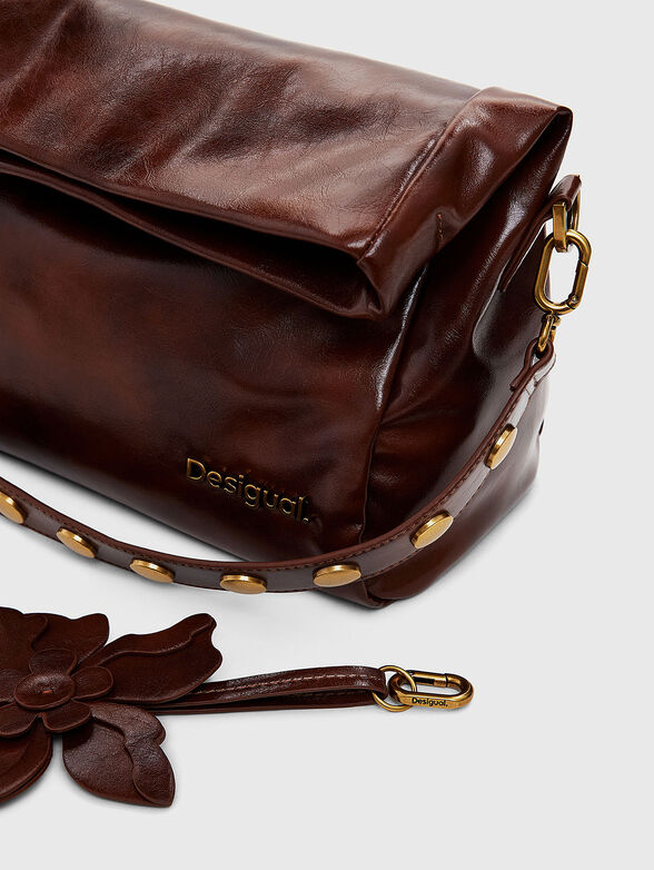 Bag with eyelets and floral motif - 5