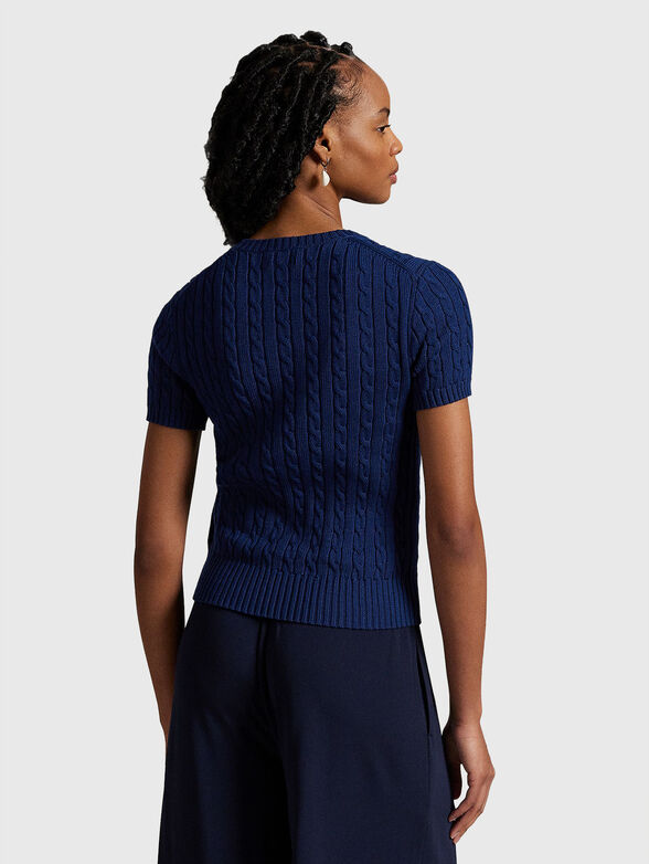 Cable knit cotton short sleeve jumper - 3