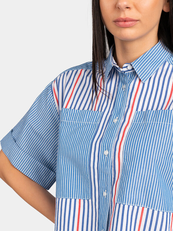NEKANE striped shirt with accents in red color - 4