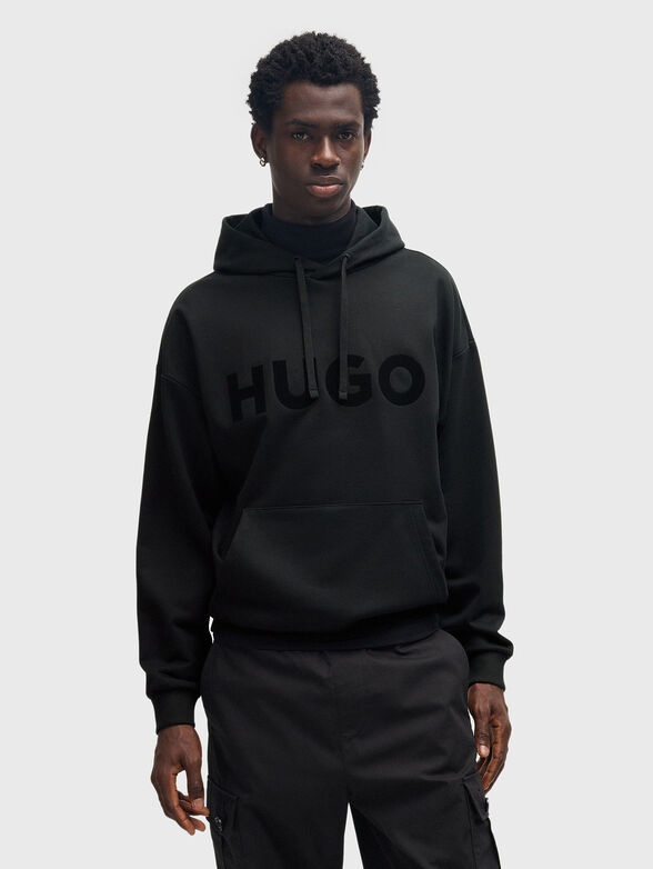 Oversized cotton hoodie with logo - 1