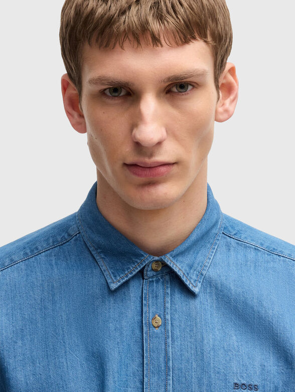 Denim shirt with long sleeves - 4