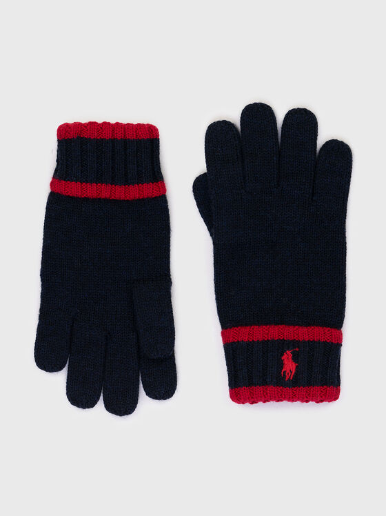 Вълнени ръкавици с контрастни детайли  - 1