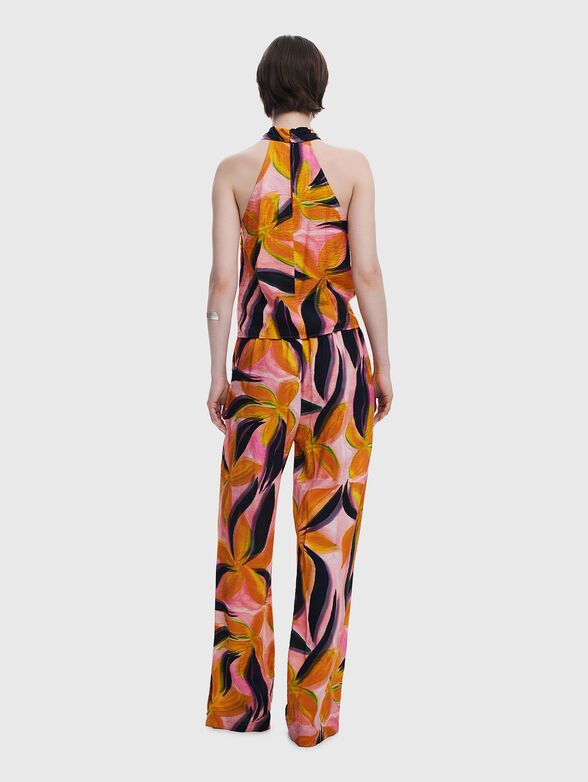 Floral print straight trousers - 2