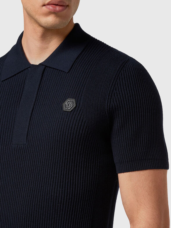 Ribbed polo shirt with logo  - 4