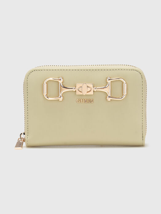 Wallet with a metal accent
