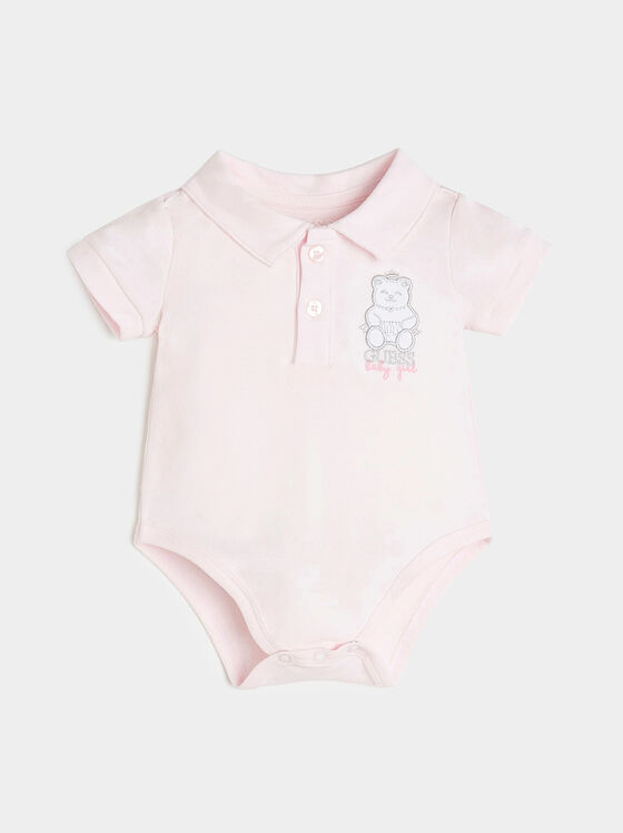 Blue bodysuit with embroidered bear - 1