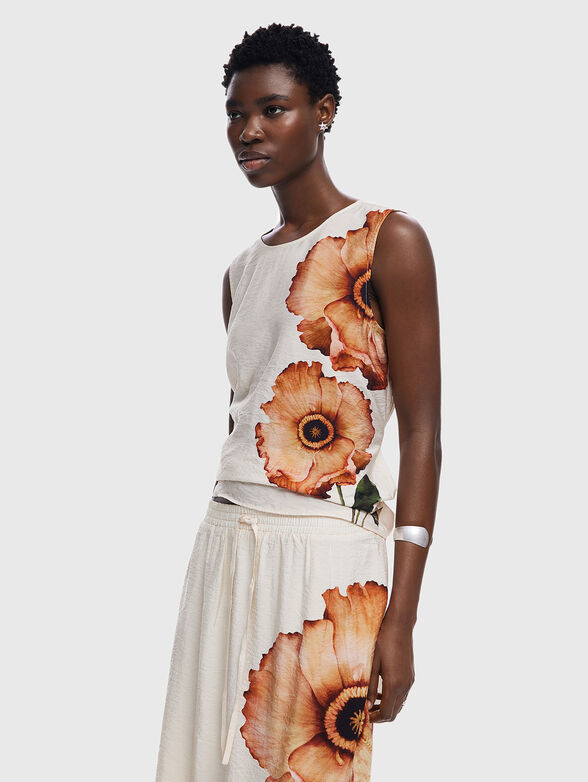 Midi skirt with floral accent - 4