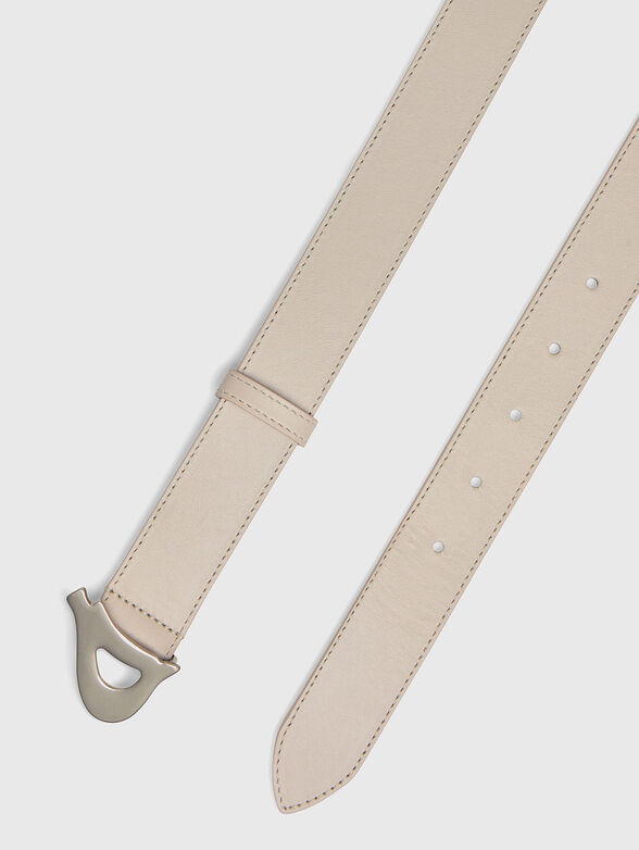 Leather belt with logo buckle - 2