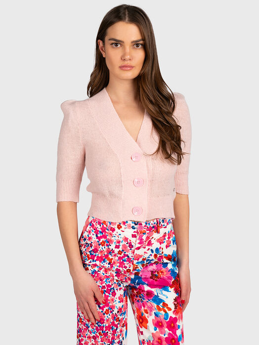MATHILDE pink cropped cardigan