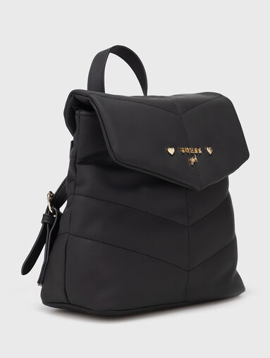 Black backpack with quilted effect - 3