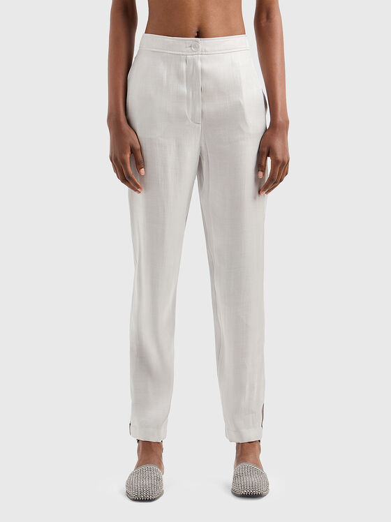 Grey viscose blend trousers - 1