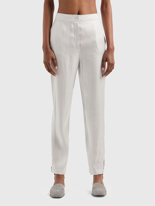 Grey viscose blend trousers - 1